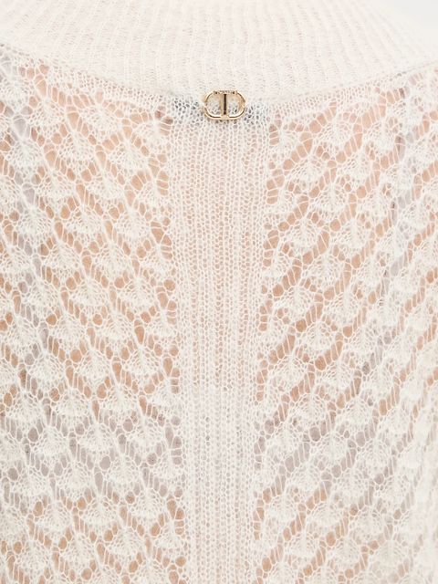 Twinset sweter z domieszką wełny damski kolor beżowy lekki 252TP3522 - zdjęcie produktu nr 2