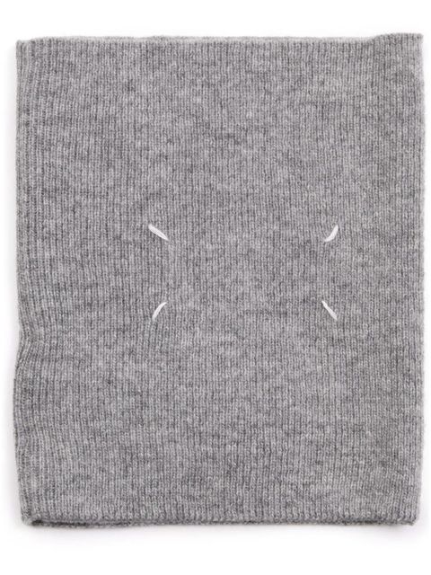 Maison Margiela four-stitch wool scarf - Grey - zdjęcie produktu nr 1