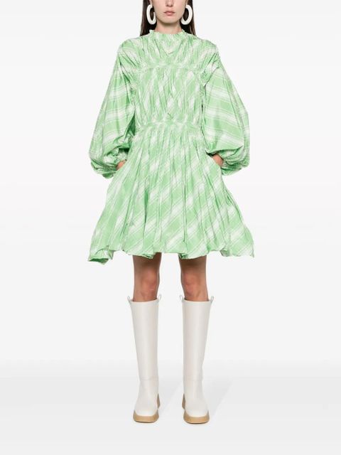 Jil Sander plaid-check pattern minidress - Green