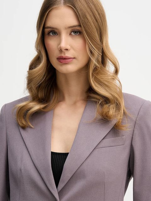 Sisley marynarka kolor fioletowy jednorzędowa gładka 21YPLW03H