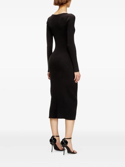 Diesel ribbed zip-front pocketed day dress - Black - zdjęcie produktu nr 2