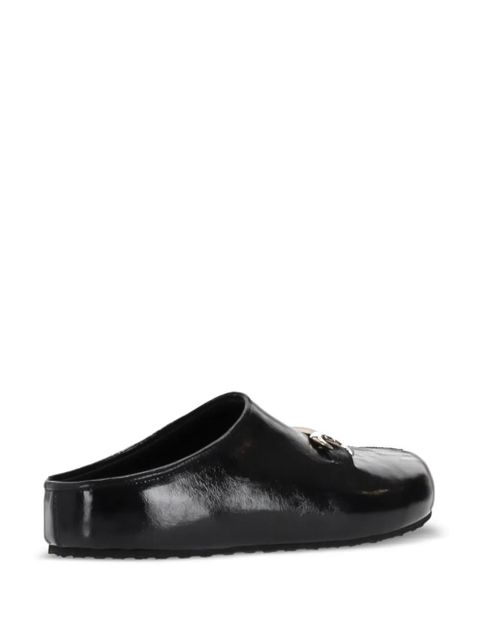 Marine Serre Ms leather mules - Black