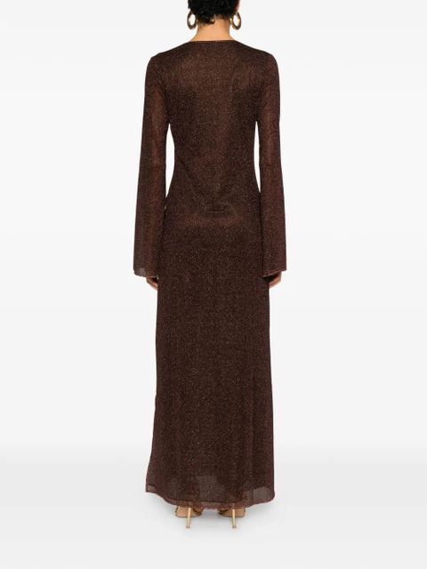 Oséree ring V-neck dress - Brown