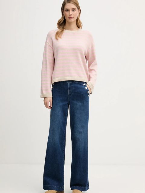 Barbour sweter z domieszką kaszmiru Rosie damski kolor beżowy LKN1725 - zdjęcie produktu nr 2