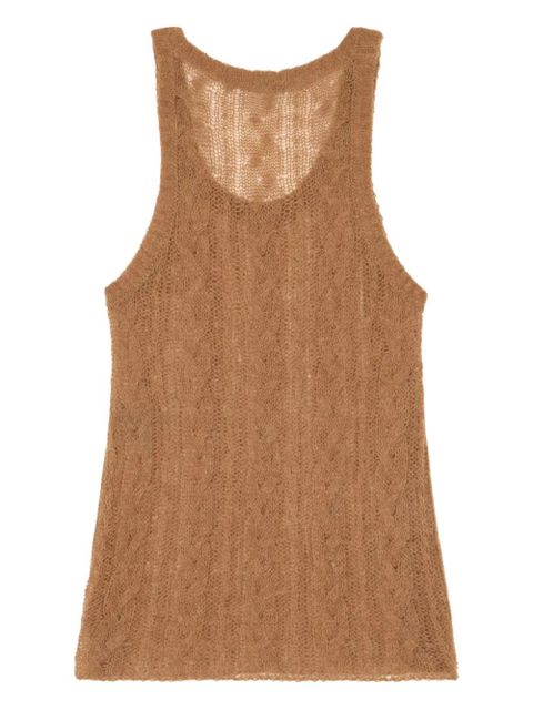 Alanui Desert Drift cable-knit tank top - Brown - zdjęcie produktu nr 1