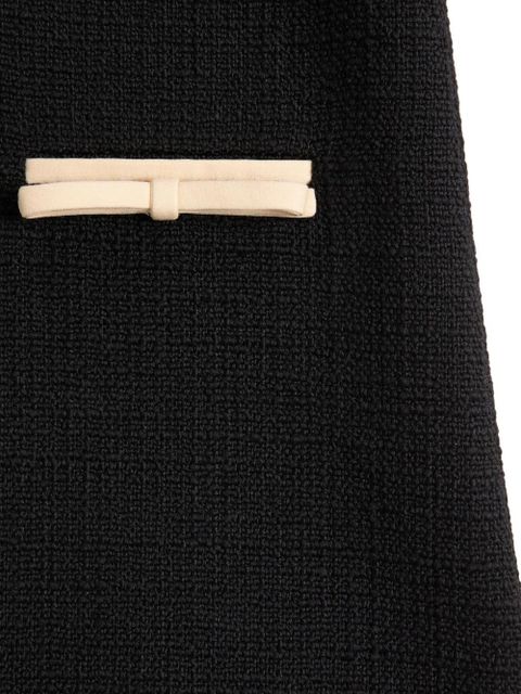 Valentino Garavani bow-embellished tweed dress - Black