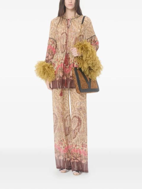 Valentino Garavani feather paisley-motif blouse - Neutrals