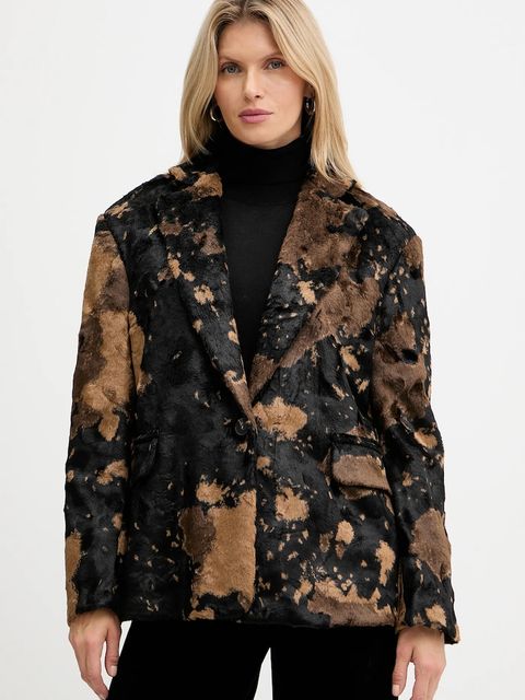 Haveone marynarka kolor brązowy oversize wzorzysta JCB-P019 - zdjęcie produktu nr 1