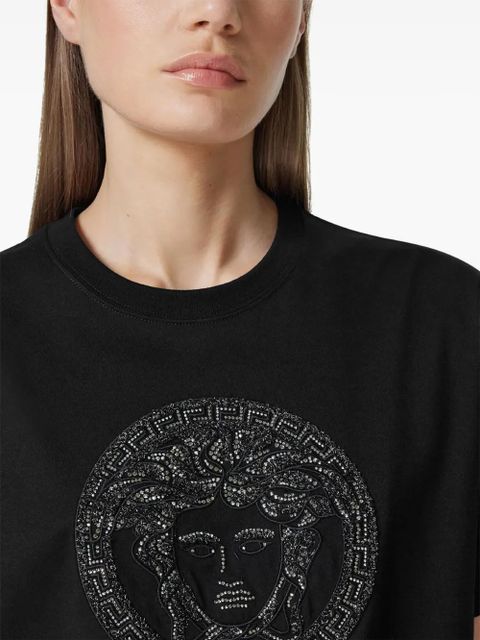 Versace Medusa embellished T-shirt - Black