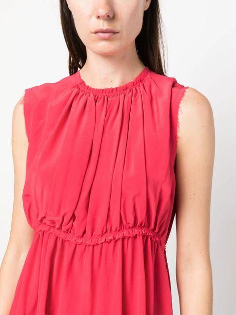Lanvin ruched sleeveless silk blouse - Pink