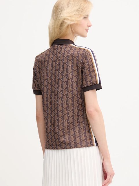 Lacoste polo damski kolor brązowy DF3364