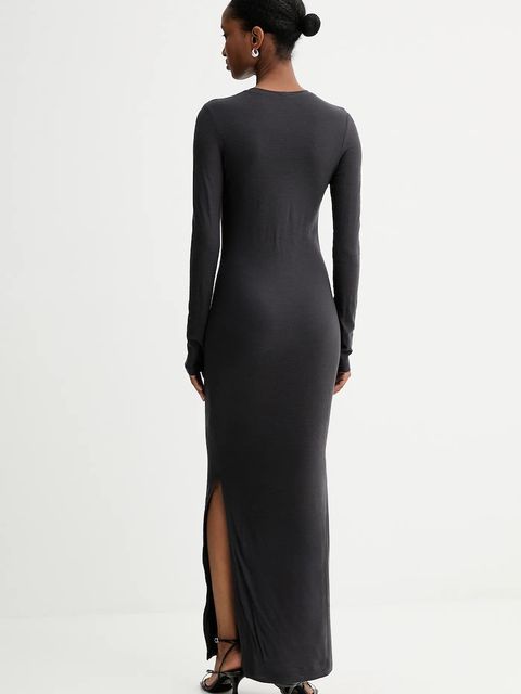 Nanushka sukienka wełniana kolor szary maxi dopasowana NW25PFDR10792