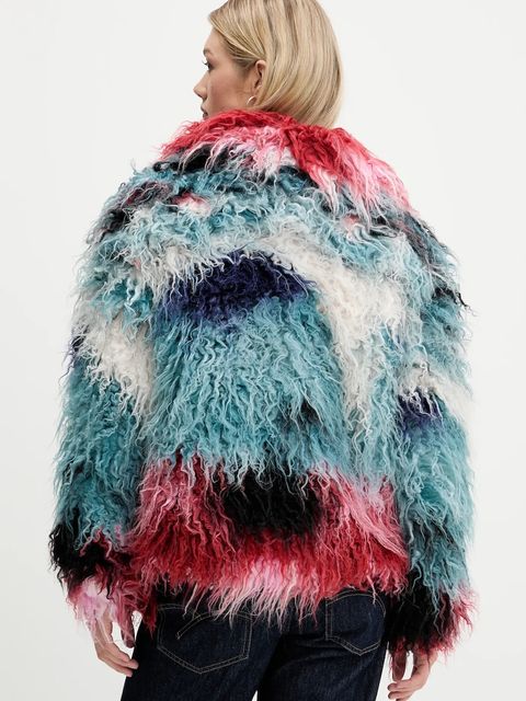 Desigual płaszcz CLOUD LACROIX kolor turkusowy 25WWEW02