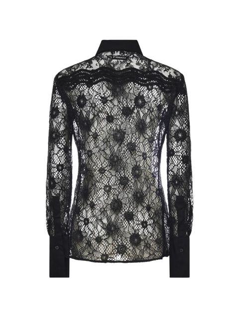 PINKO flower-lace shirt - Black - zdjęcie produktu nr 2