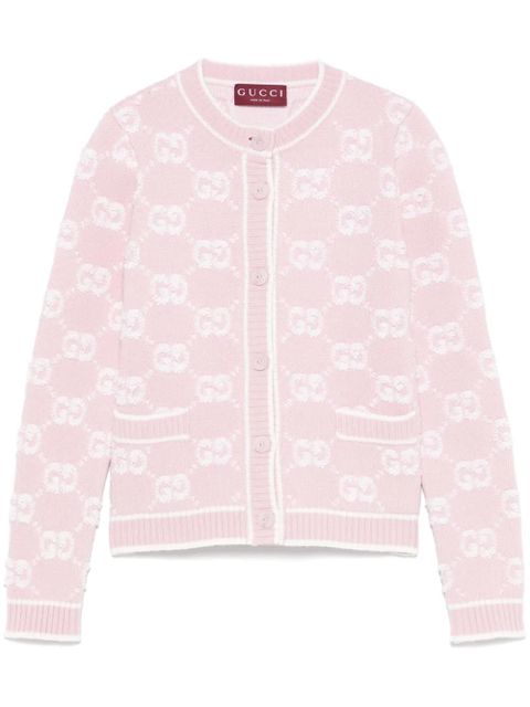 Gucci logo-jacquard cardigan - Pink - zdjęcie produktu nr 1