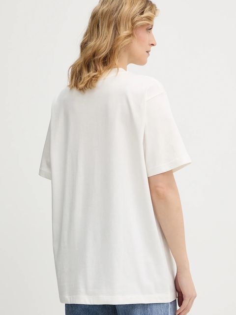 Farm Rio t-shirt bawełniany damski kolor beżowy 344380