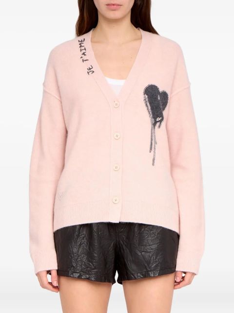 Zadig&Voltaire Mirkaz heart-detail cardigan - Pink