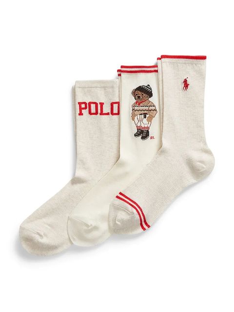 Polo Ralph Lauren skarpetki 3-pack kolor beżowy 455982964 - zdjęcie produktu nr 1