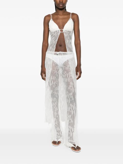 Oséree lace drawstring palazzo pants - White - zdjęcie produktu nr 2