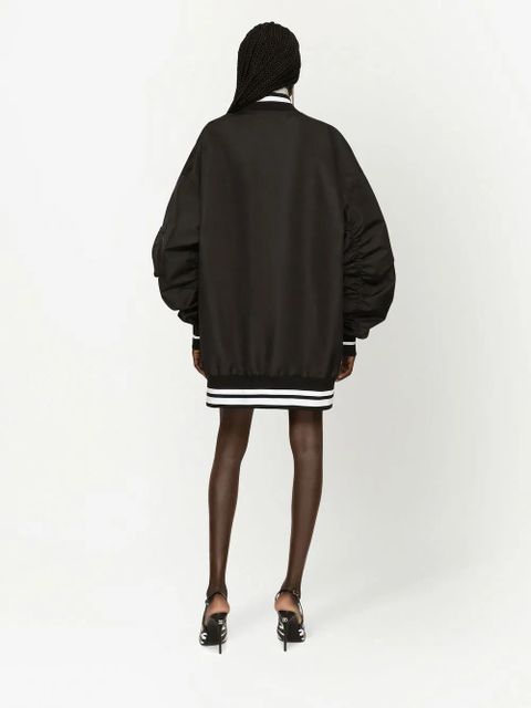 Dolce & Gabbana stripe-trim bomber jacket - Black