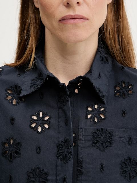 Barbour sukienka bawełniana MELISSA kolor granatowy midi rozkloszowana LDR0896