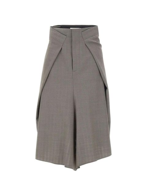 Victoria Beckham asymmetric folded-panel midi skirt - Grey - zdjęcie produktu nr 1