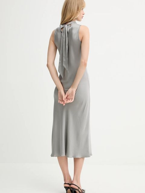 Fracomina sukienka kolor szary maxi prosta FS25WD2009W45101