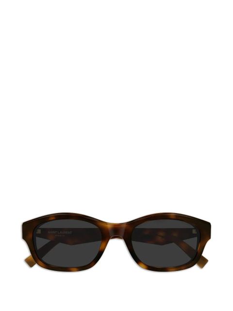 Saint Laurent Eyewear geometric-frame tortoiseshell sunglasses - Brown - zdjęcie produktu nr 1