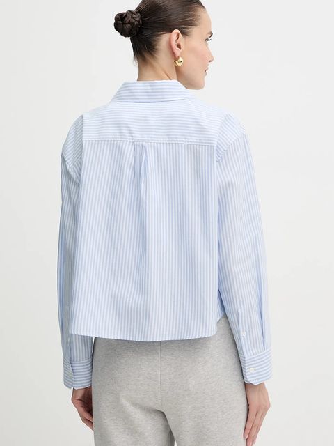 Weekend Max Mara koszula bawełniana NUORO damska kolor niebieski relaxed z kołnierzykiem klasycznym 2525116111600 - zdjęcie produktu nr 2