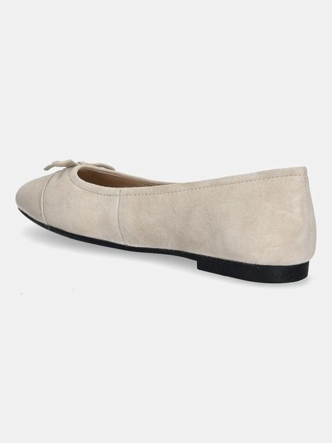 Tommy Hilfiger baleriny zamszowe TOE CAP SUEDE BALLERINA kolor beżowy FW0FW08909