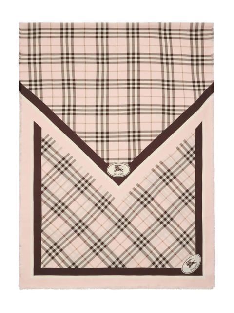 Burberry Check-pattern silk scarf - Pink - zdjęcie produktu nr 1