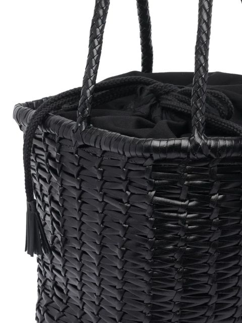 DRAGON DIFFUSION braided-leather bucket bag - Black