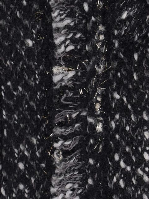 Simone Rocha pearl-chain tweed jacket - Black