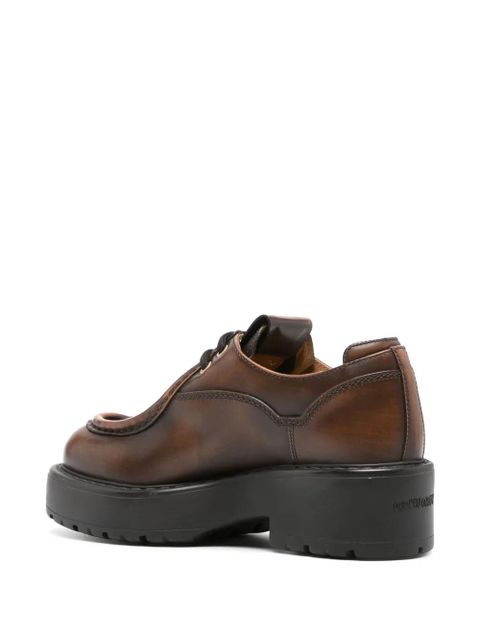 Miu Miu logo-patch leather loafers - Brown