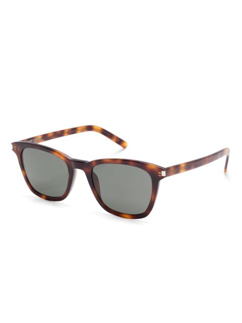Saint Laurent Eyewear tortoiseshell-effect sunglasses - Brown - zdjęcie produktu nr 2