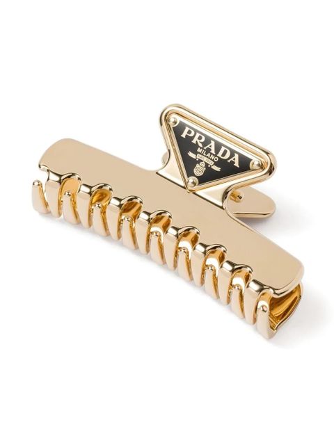 Prada triangle-logo hair clip - Gold - zdjęcie produktu nr 2