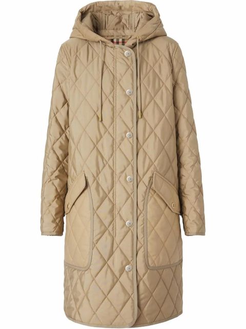 Burberry diamond-quilted hooded coat - Neutrals - zdjęcie produktu nr 1