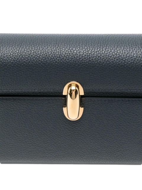 Savette clasp-fastening leather shoulder bag - Blue