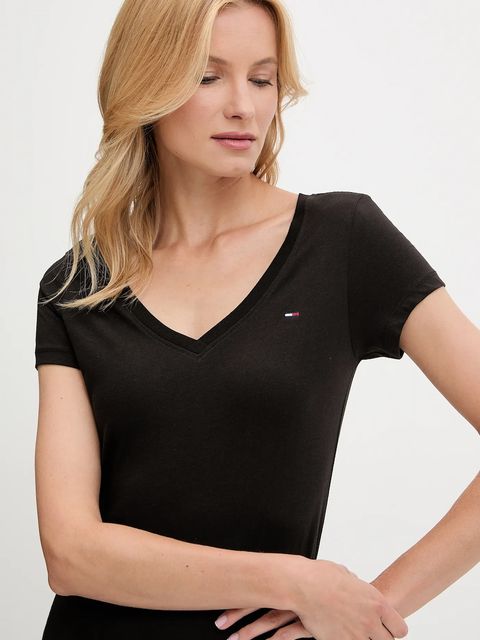 Tommy Jeans t-shirt bawełniany 2-pack damski kolor czarny DW0DW21367 - zdjęcie produktu nr 2