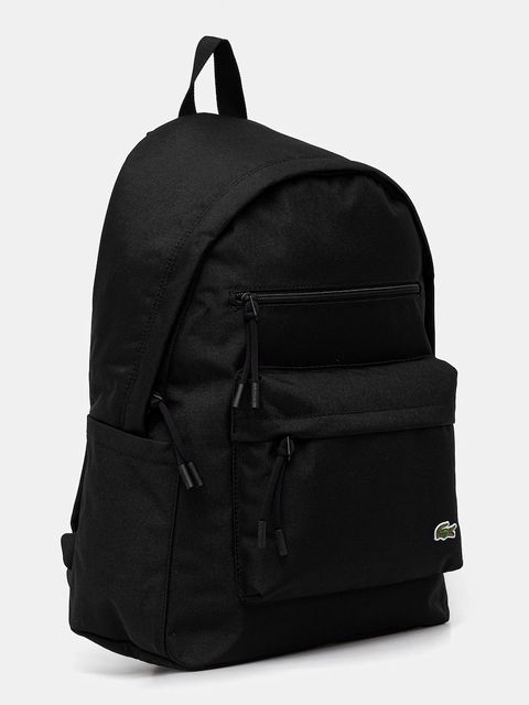 Lacoste plecak kolor czarny duży gładki NU5180NE
