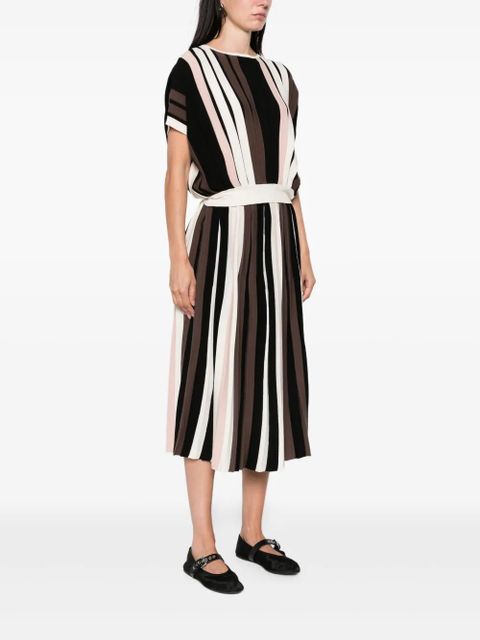 Max Mara Pleiadi pleated striped skirt - Black