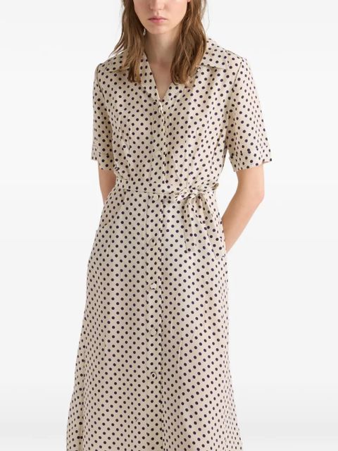 Prada polka-dot print marocain shirt dress - Neutrals