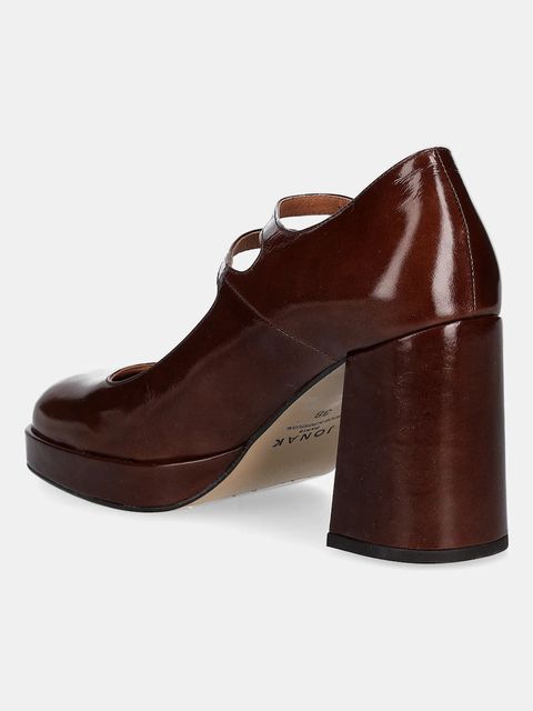 Jonak czółenka skórzane VERITE kolor brązowy na słupku 3200422 - zdjęcie produktu nr 2