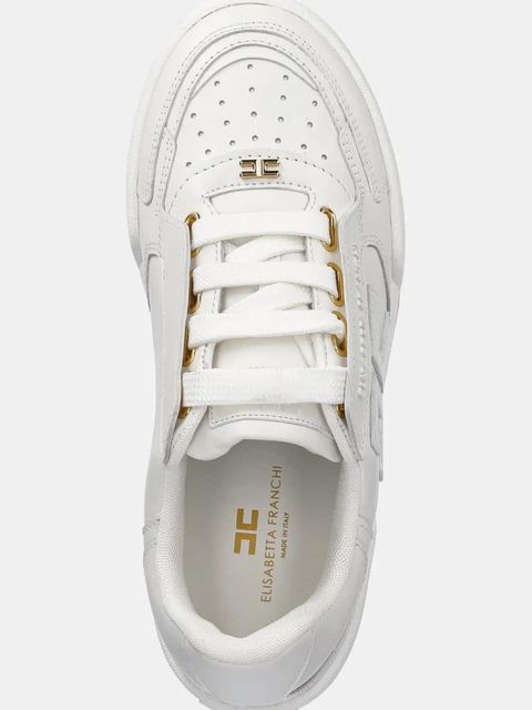 Elisabetta Franchi sneakersy skórzane damskie kolor biały SA48G51E2
