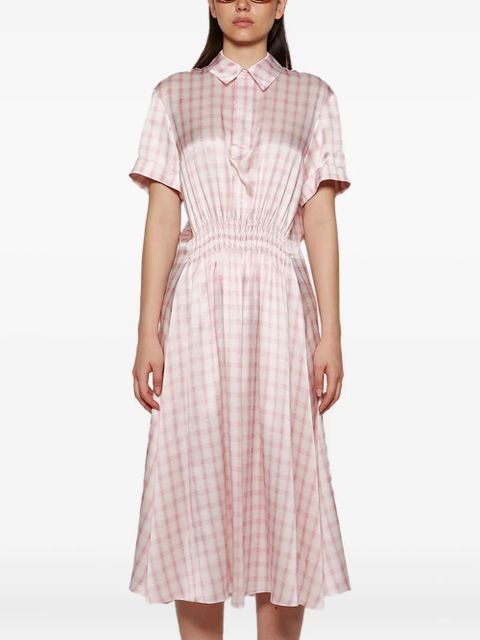 LOEWE smocking detail shirt dress - White