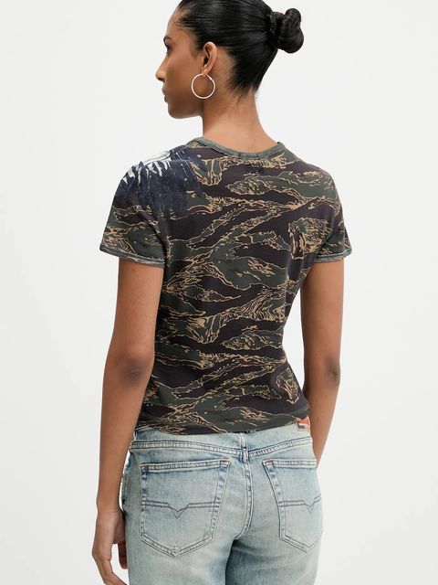 Diesel t-shirt bawełniany T-UNCUTIE-LONG-R1 damski kolor szary A19551.0DLBM - zdjęcie produktu nr 2