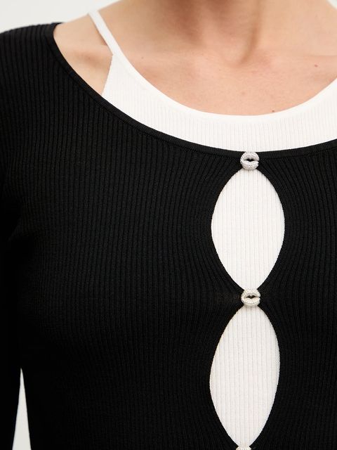 Miss Sixty sweter z domieszką jedwabiu damskie kolor czarny lekki 6S2RJ22900