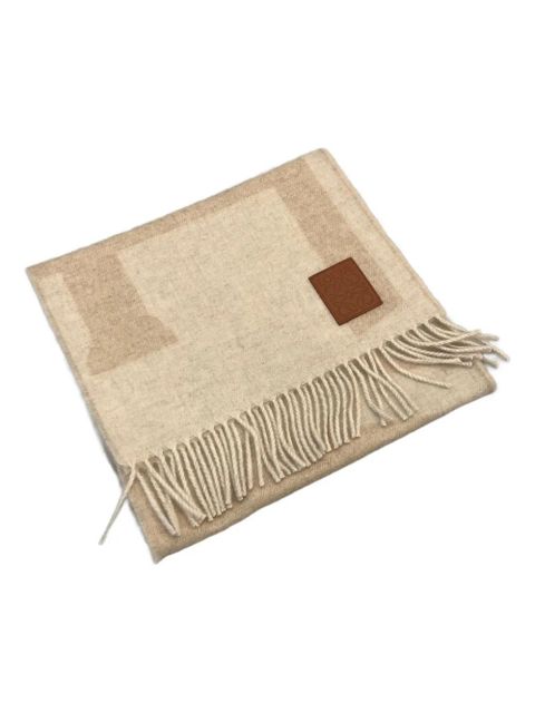 LOEWE fringed logo scarf - Neutrals - zdjęcie produktu nr 1