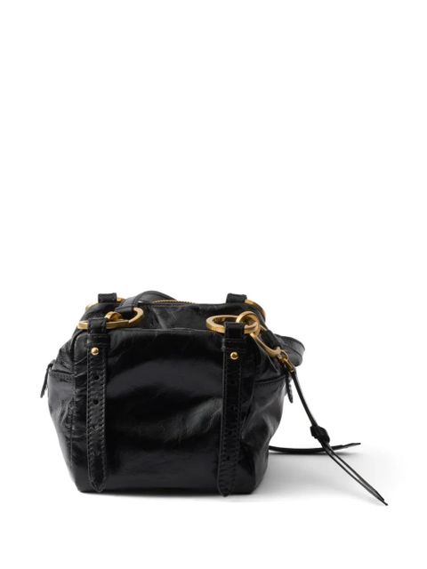 Prada mini leather tote bag - Black - zdjęcie produktu nr 2