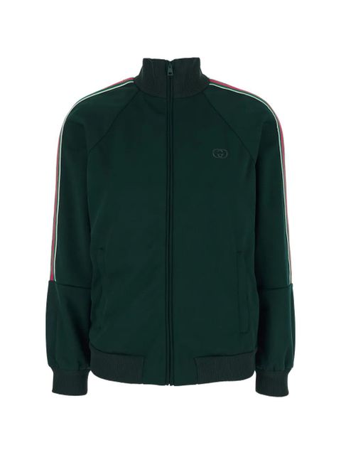 Gucci embroidered-logo zipped sweatshirt - Green - zdjęcie produktu nr 1